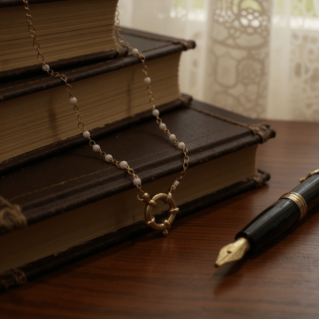 Stalen Damesketting met Wit Emaille bolletjes - Aramat Jewels - Bedelketting - cadeautip