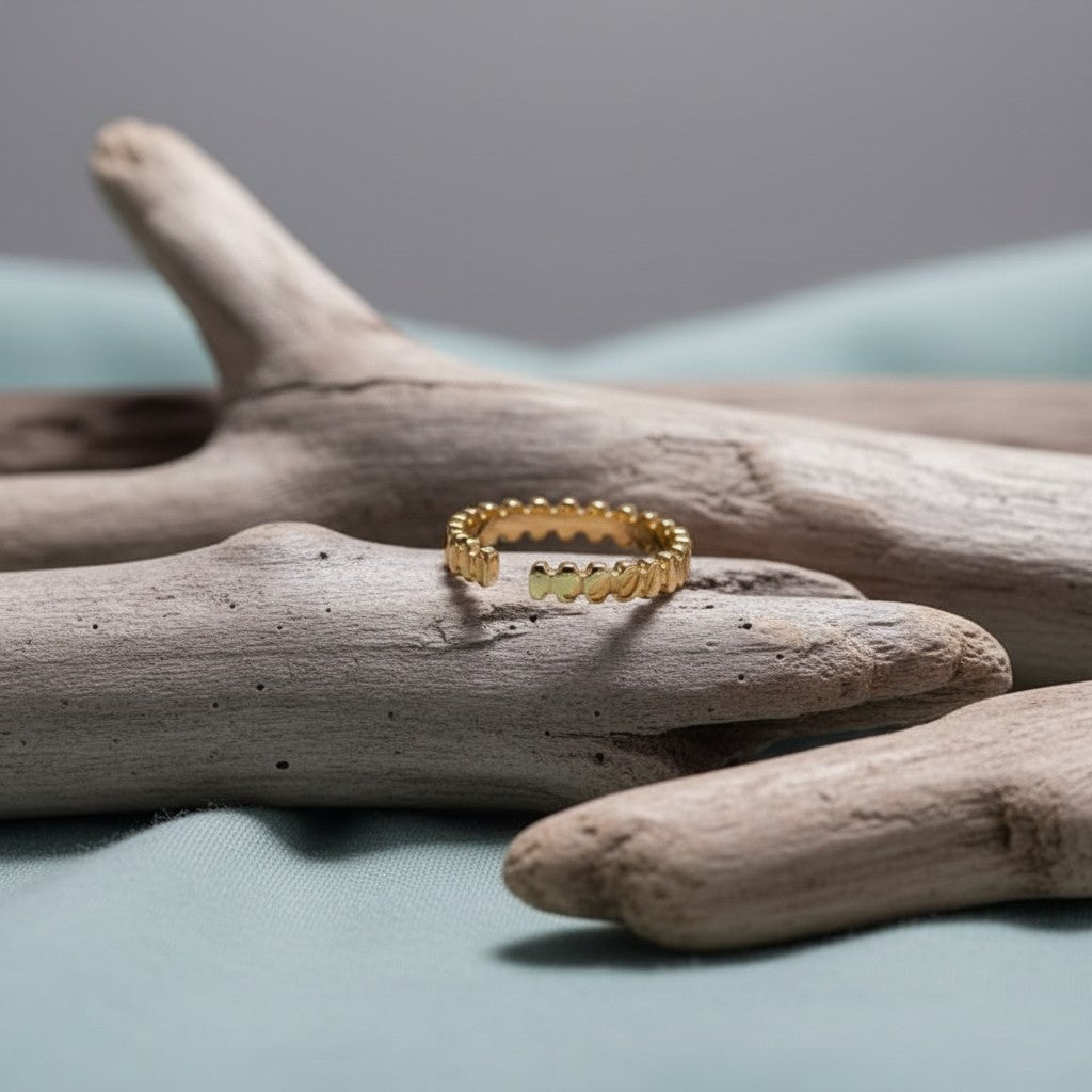 Stalen Damesring - Blokjesmotief - Verstelbaar - 3,5mm - RVS - Aramat Jewels - Ringen - cadeautip