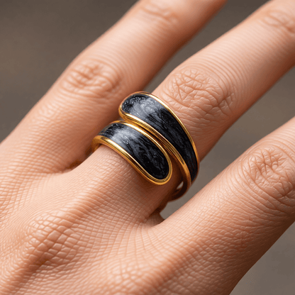 Stalen Damesring - Parelmoer - 18mm - Verstelbaar - Aramat Jewels - Ringen - cadeautip