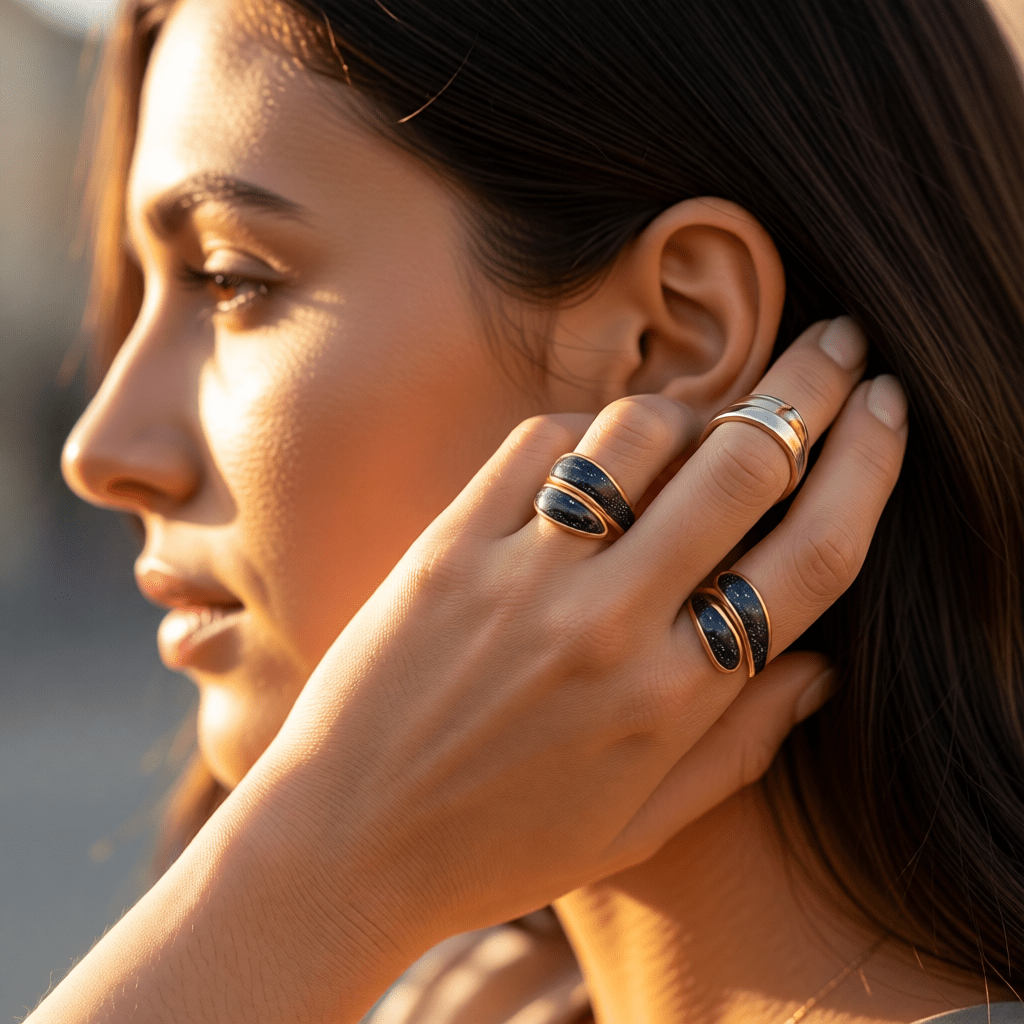 Stalen Damesring - Parelmoer - 18mm - Verstelbaar - Aramat Jewels - Ringen - cadeautip