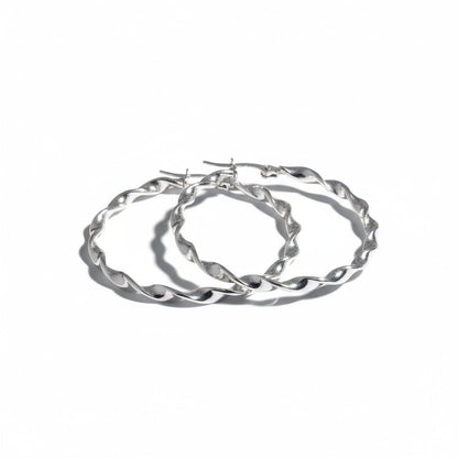 Stalen Gedraaide Oorringen - Aramat Jewels - Oorringen - cadeautip