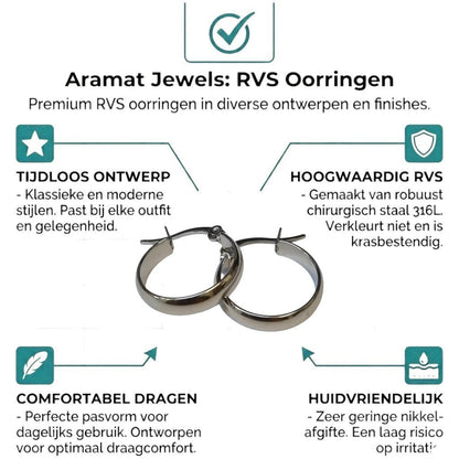 Een paar zilveren hoepeloorbellen