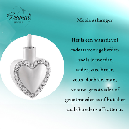 Heart pendant with zirconia – silver-colored steel