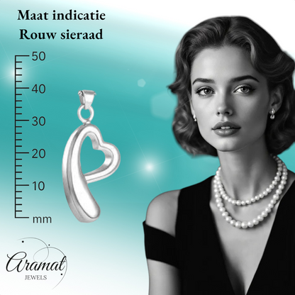 Open heart ash pendant – mourning jewelry made of steel