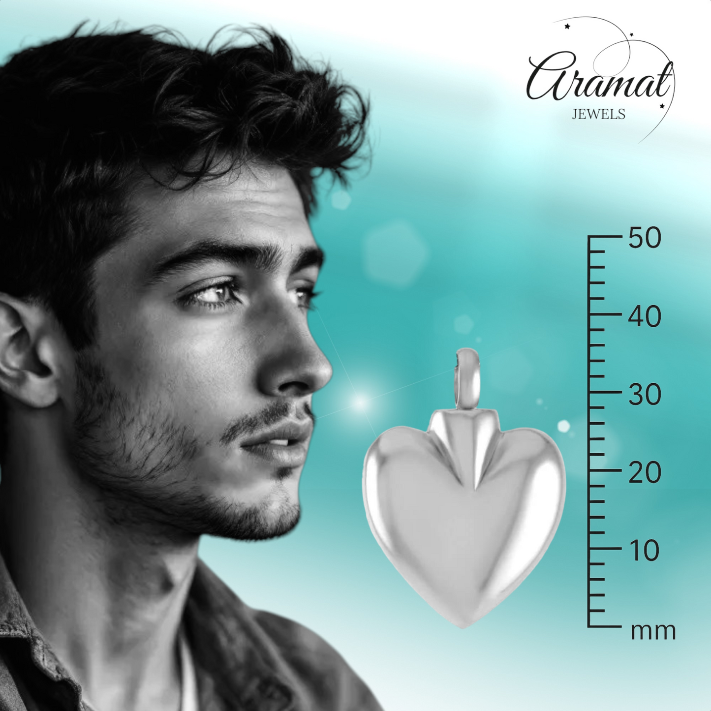 Heart-shaped ash jewelry made of steel – memorial jewelry