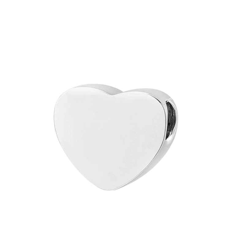 Silver-colored ash pendant heart – stainless steel 13mm