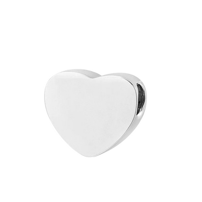 Silver-colored ash pendant heart – stainless steel 13mm