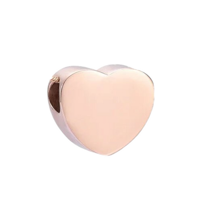 Rose-colored ash pendant heart – stainless steel 13mm