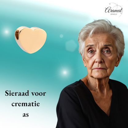 Gold-colored ash pendant heart – steel – 13mm