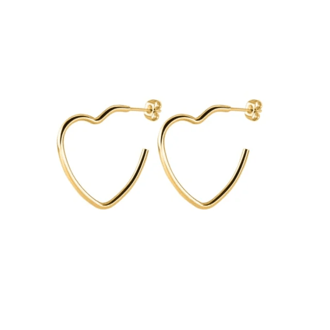 De gouden hart hoepel oorbellen