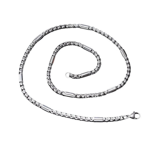 Stalen Jasseron Ketting met Staafjes man - Aramat Jewels - Halskettingen - cadeautip