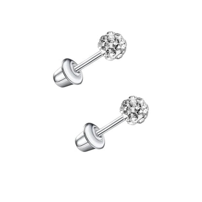 Stalen kinderoorbellen - 3,5mm kristal oorknopjes - schroefsluiting - oor6262 - 72428 - Oorbellen kopen# - 3.5mm - alles