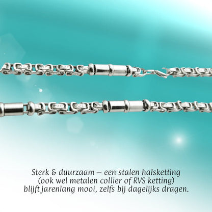 Stalen Konings Ketting met Versace Motief - Aramat Jewels - Halskettingen - cadeautip