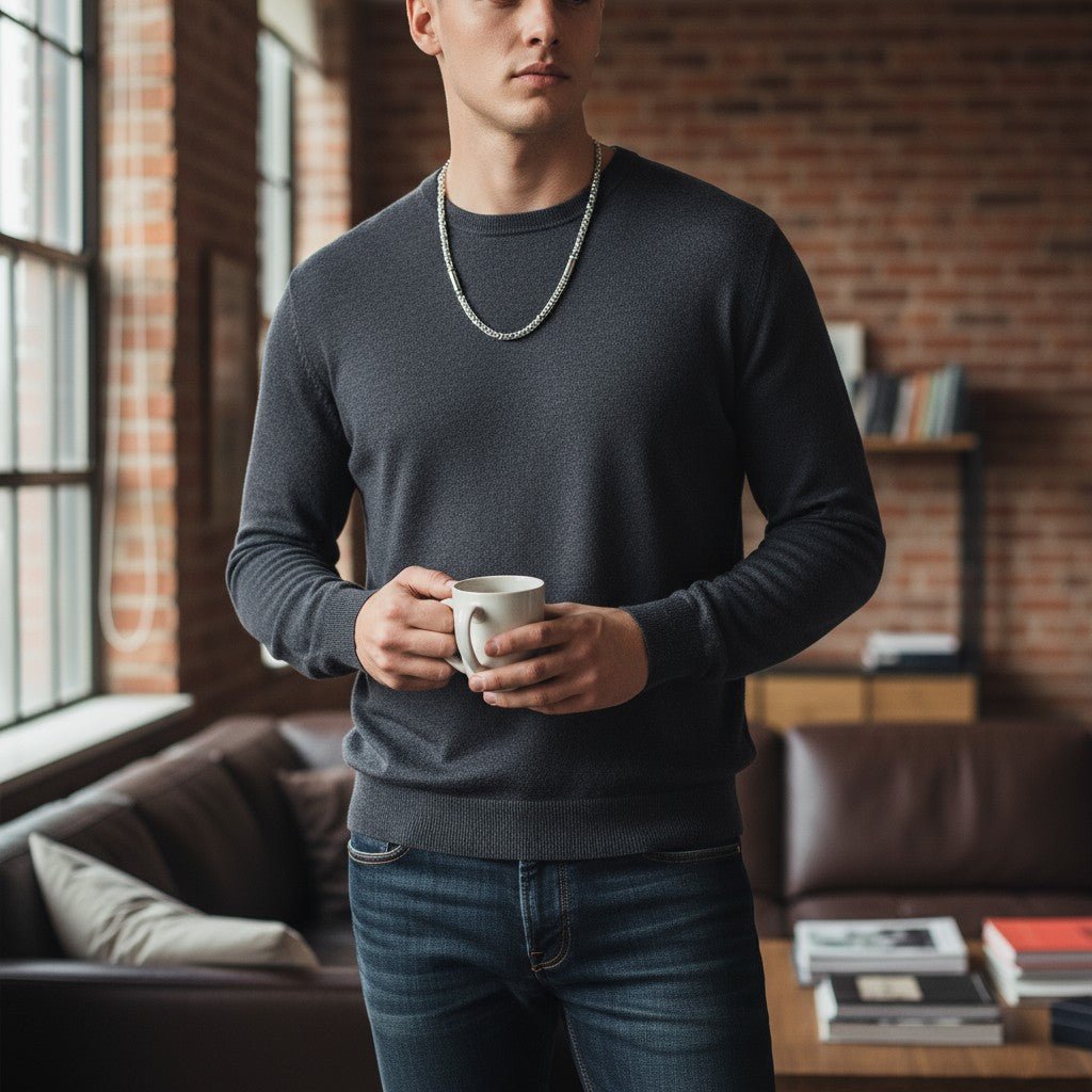 Stalen Konings Ketting met Versace Motief - Aramat Jewels - Halskettingen - cadeautip