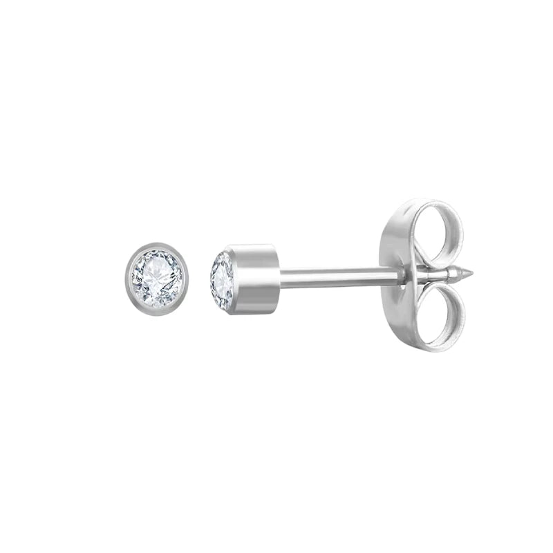 Stalen Kristallen Oorbellen - 3mm - Transparant - oor606 - XE30030 - Oorbellen kopen