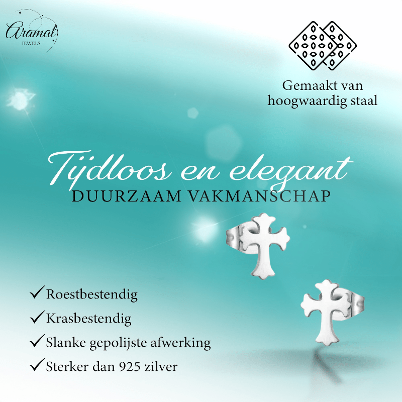 Stalen Kruisjes Oorbellen Zilverkleur 9x6mm - oor3349 - Oorbellen kopen# - 9mm - alles - cadeau