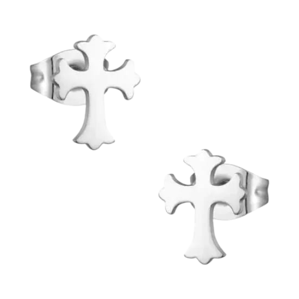 Stalen Kruisjes Oorbellen Zilverkleur 9x6mm - oor3349 - Oorbellen kopen# - 9mm - alles - cadeau