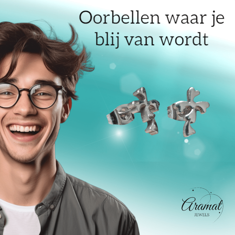 Stalen Kruisjes Oorbellen Zilverkleurig – 10x7mm - oor2799 - LJE1154 - Oorbellen kopen# - 10mm - alles - cadeau