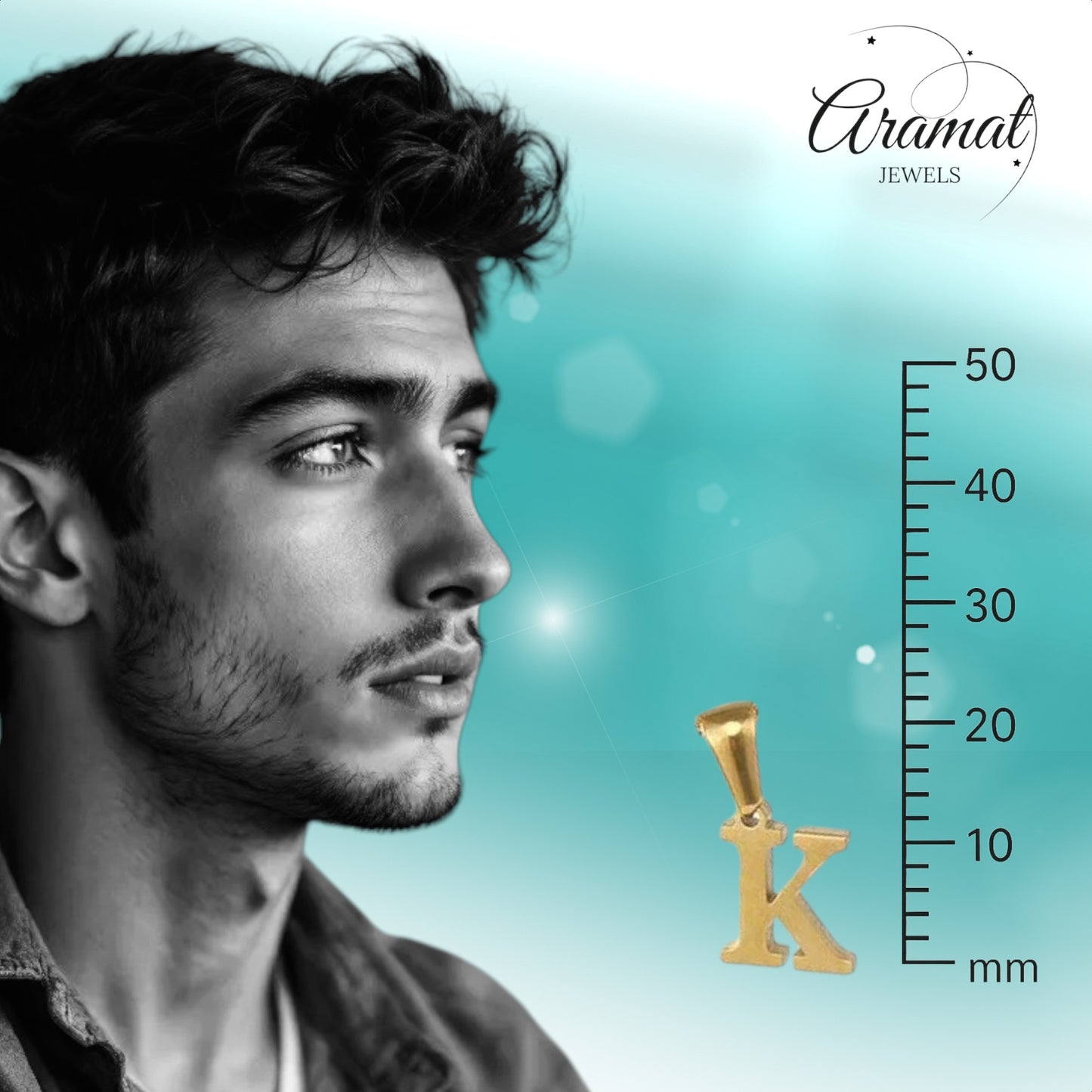 Steel Letter Necklace gold color