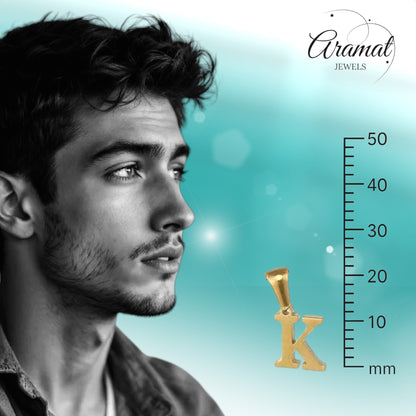 Steel Letter Necklace gold color