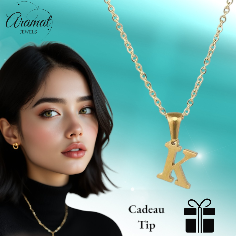 Steel Letter Necklace gold color