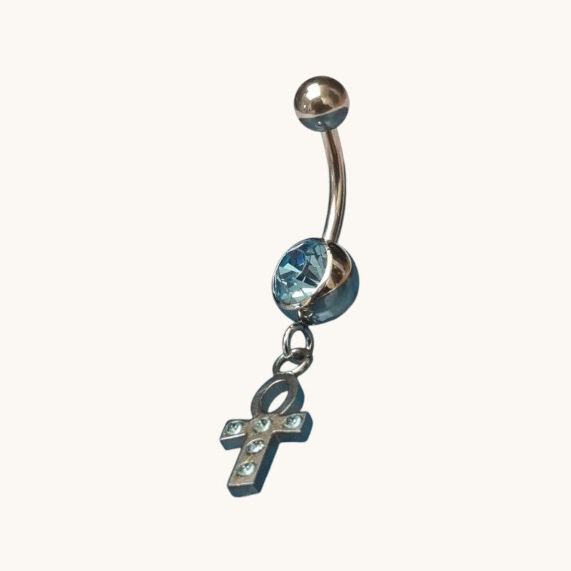 Piercing nombril en acier Croix égyptienne