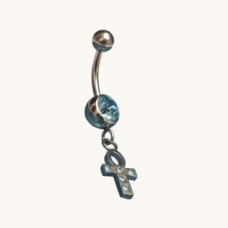 Piercing nombril en acier Croix égyptienne