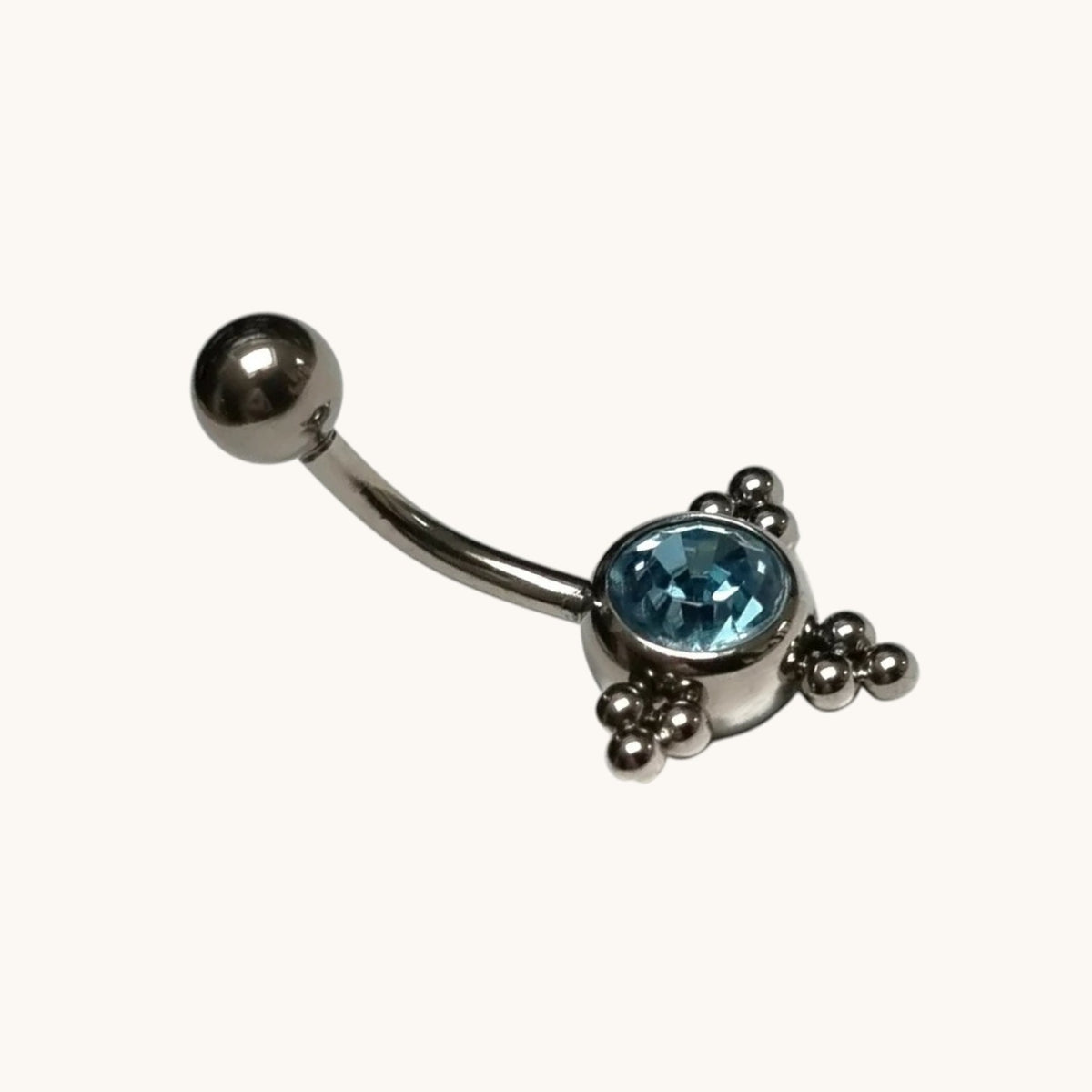 Steel Navel Piercing Eline Aqua Blue
