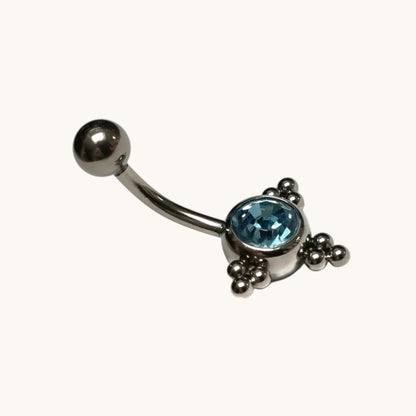 Steel Navel Piercing Eline Aqua Blue