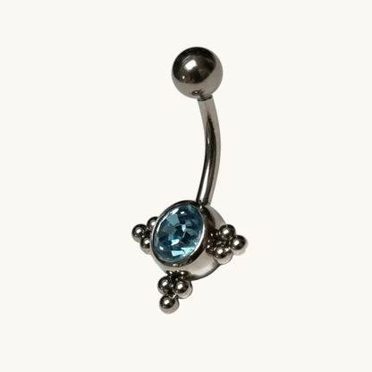 Steel Navel Piercing Eline Aqua Blue
