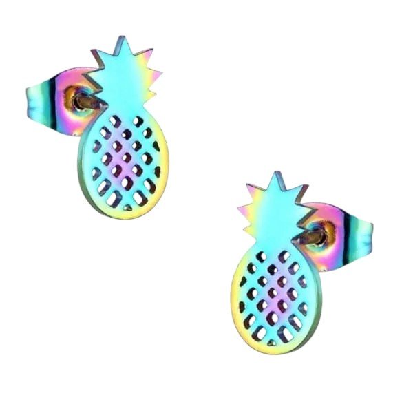 Stalen Oorbellen Ananas - Zomerse Accessoires - oor4399 - Oorbellen kopen# - Multikleurig - 10mm - 5mm