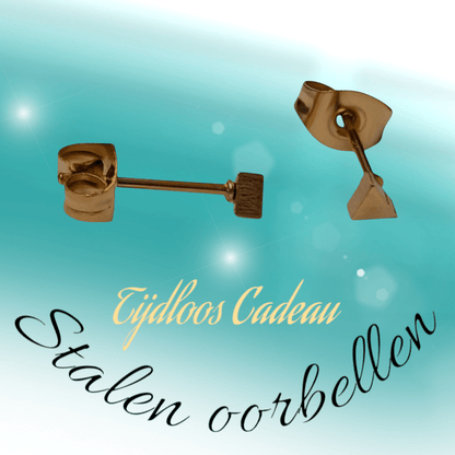 Stalen Oorbellen Driehoek Goudkleur – 3mm - Aramat Jewels - Oorbellen - cadeautip