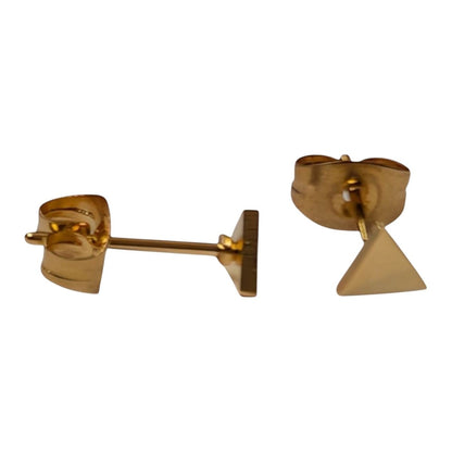 Stalen Oorbellen Driehoek Goudkleur – 4mm - Aramat Jewels - Oorbellen - cadeautip