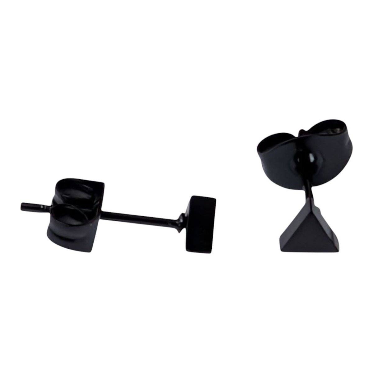 Stalen Oorbellen Driehoek Zwart – 4mm - Aramat Jewels - Oorbellen - cadeautip