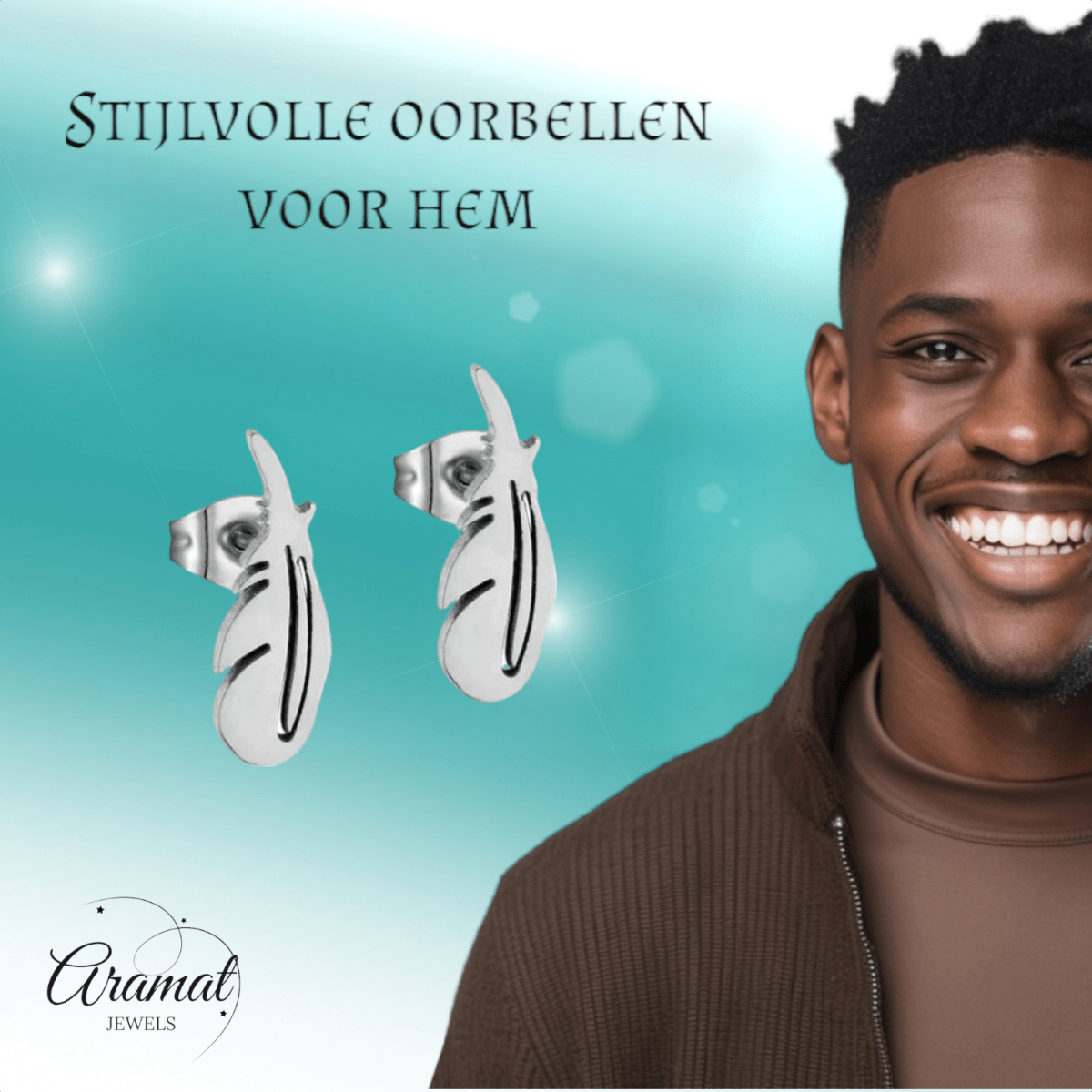 Stalen Oorbellen Veertjes Zilverkleur – 9x3mm - Aramat Jewels - Oorbellen - cadeautip