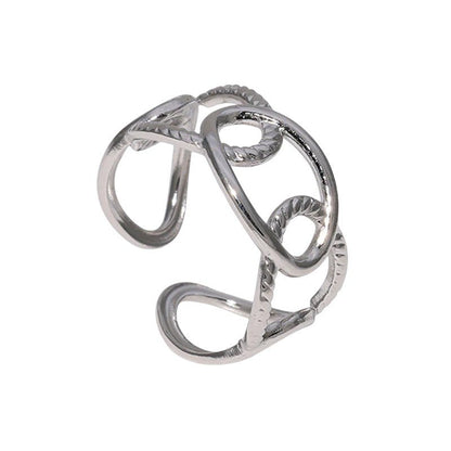 Stalen Schakelring - Verstelbaar - Stainless Steel - 10mm - ring357 - 161833 - Ringen kopen# - Zilverkleur - alles - boho