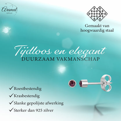 Steel Shooting Earrings with Crystal Stone from 3mm 