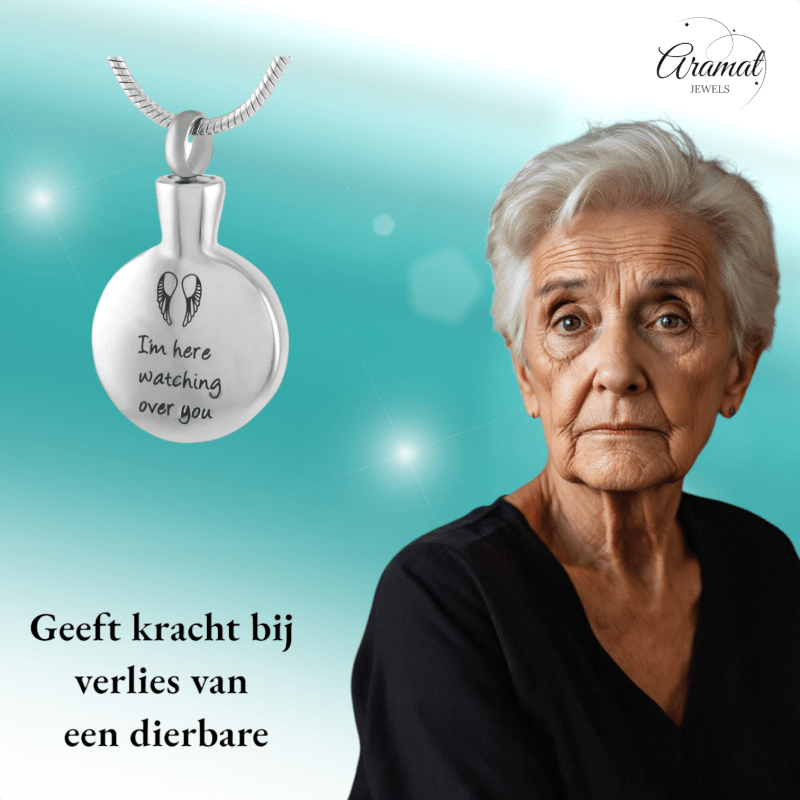 Stalen Urnhanger I’m Here Watching’ - hang440 - 9302 - Gedenkhangers kopen# - 30mm - alles - ashangers