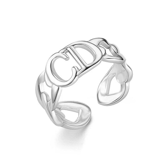 Stalen Verstelbare Open Ring - CD & Schakels - One Size - ring258 - 2983 - Ringen kopen