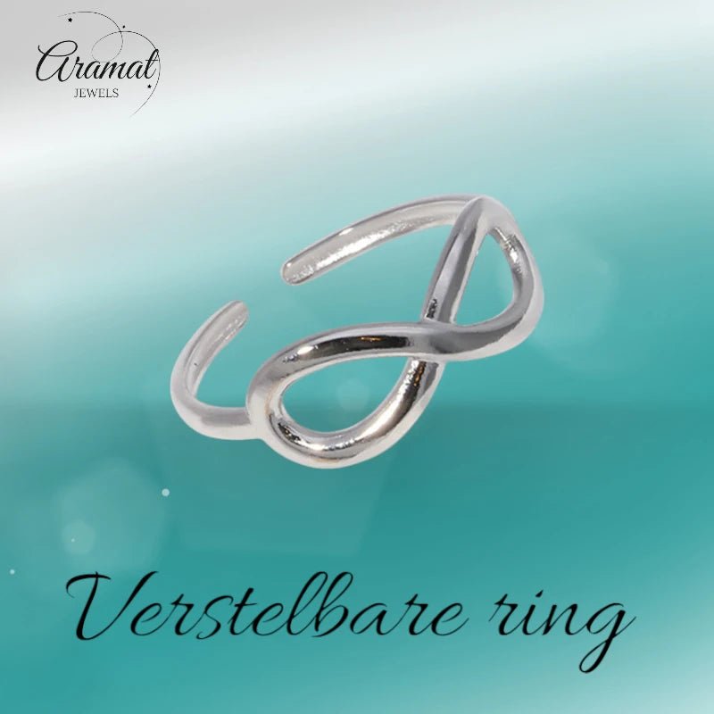 Stalen Verstelbare Open Ring - Infinity Symbool - One Size - ring265 - 161011 - Ringen kopen