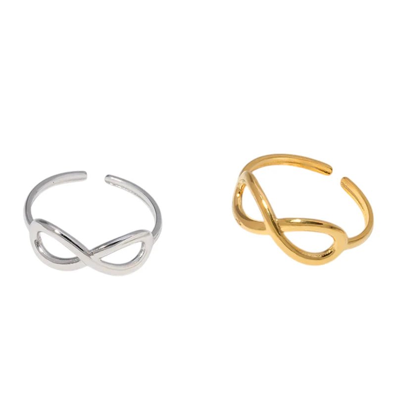 Stalen Verstelbare Open Ring - Infinity Symbool - One Size - ring265 - 161011 - Ringen kopen