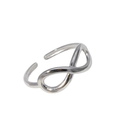 Stalen Verstelbare Open Ring - Infinity Symbool - One Size - ring266 - 161010 - Ringen kopen