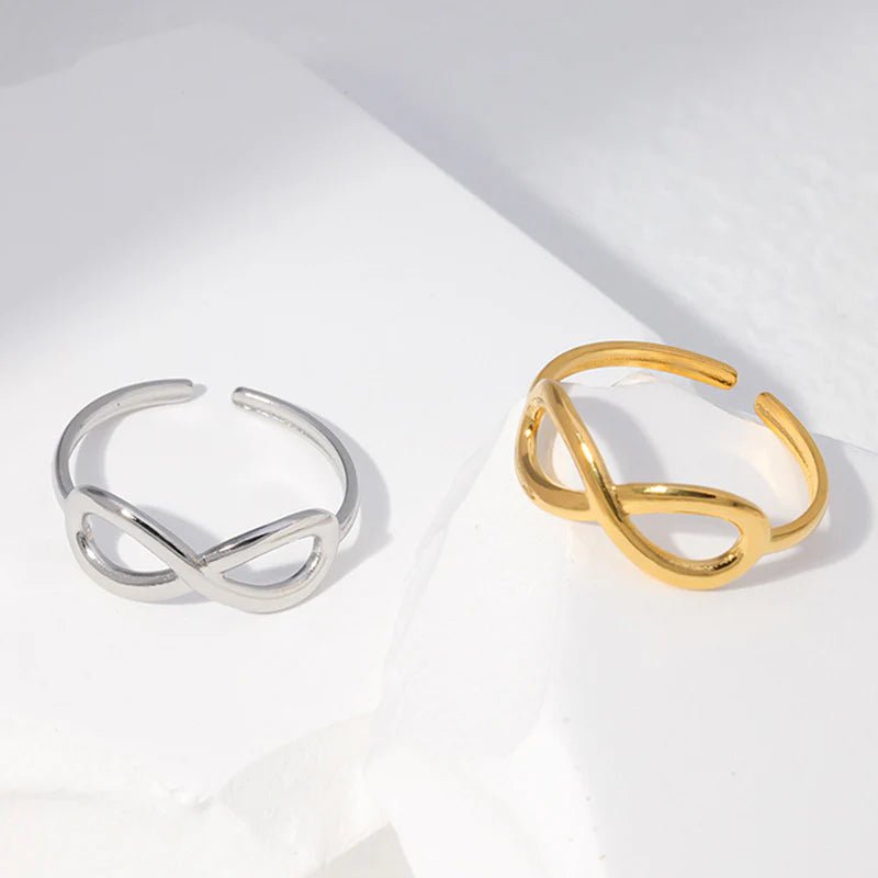 Stalen Verstelbare Open Ring - Infinity Symbool - One Size - ring266 - 161010 - Ringen kopen