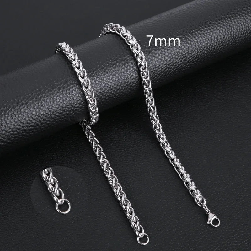 Foxtail Necklace Stainless Steel 70 cm – 7 mm