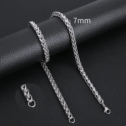 Foxtail Necklace Stainless Steel 70 cm – 7 mm