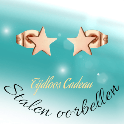 Ster oorstekers rosegoud staal – 7mm tijdloos - Aramat Jewels - Oorbellen - cadeautip