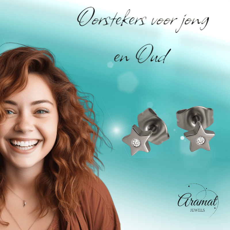 Ster oorstekers zilverkleur kristal – 6mm sprankel - Aramat Jewels - Oorbellen - cadeautip