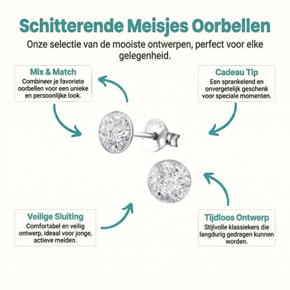 Sterling Zilveren Oorstekers Transparant Glitter 5mm - Aramat Jewels - Oorbellen - cadeautip