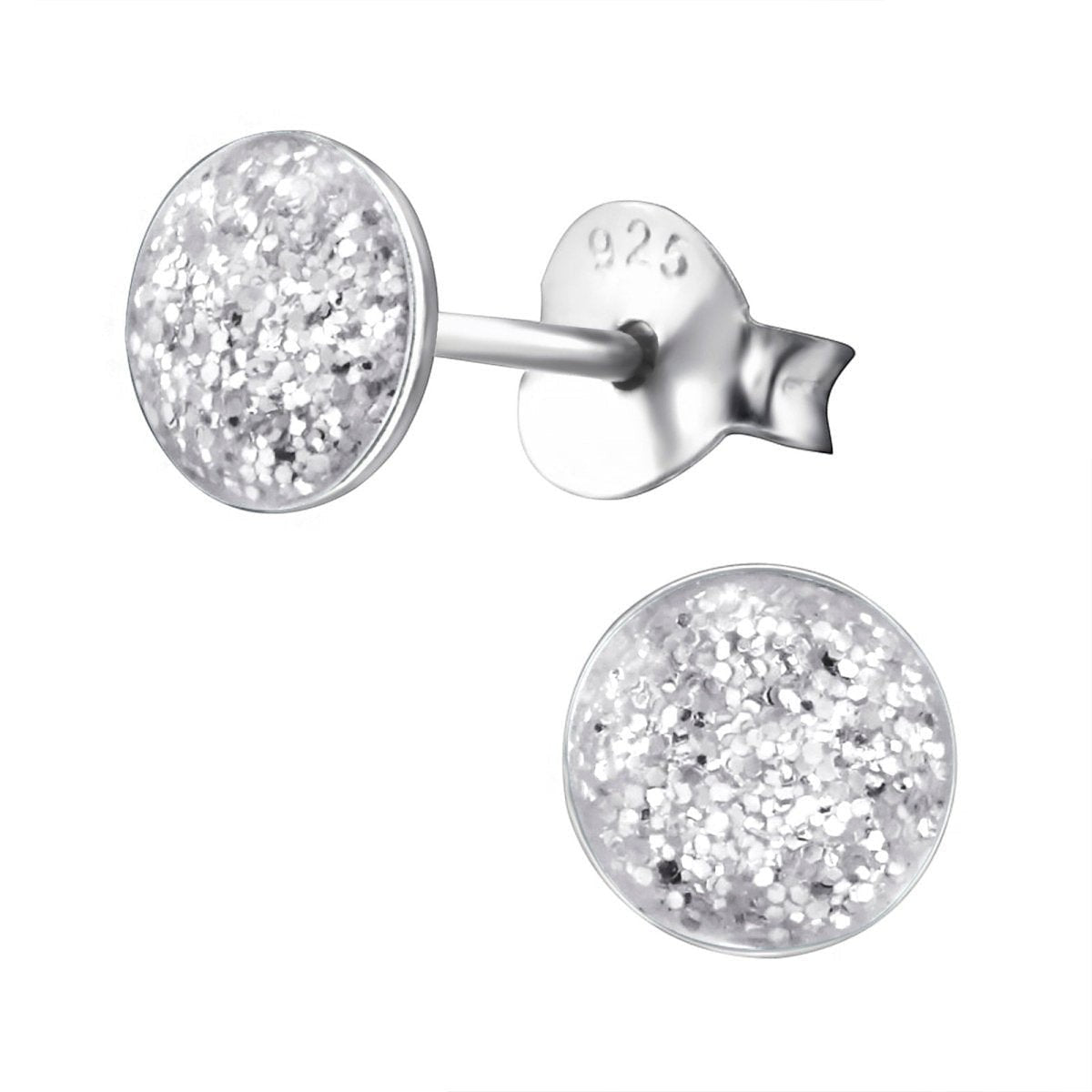 Sterling Zilveren Oorstekers Transparant Glitter 5mm - Aramat Jewels - Oorbellen - cadeautip