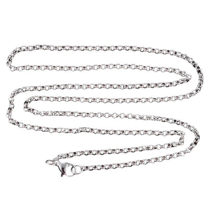 Stainless Steel Rolo Chain Silver Color 50-60cm - Round Link Chain